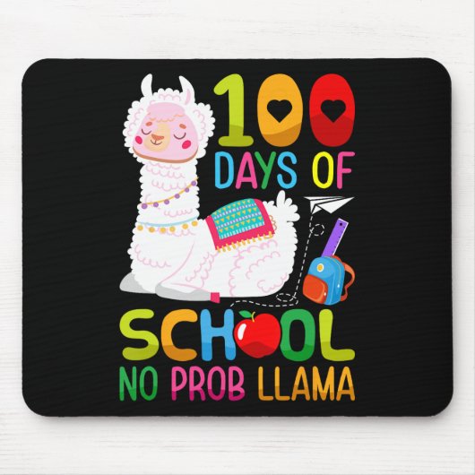 学校の100日目ユニコーン女の子100日のScho マウスパッド (正面)