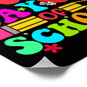 学校の100日目レトロ100日先生学生 ポスター (角)