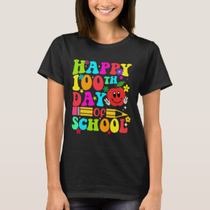 学校の100日目レトロ100日先生学生 Tシャツ