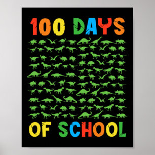 学校の100日目先生キッズ100日恐竜 ポスター