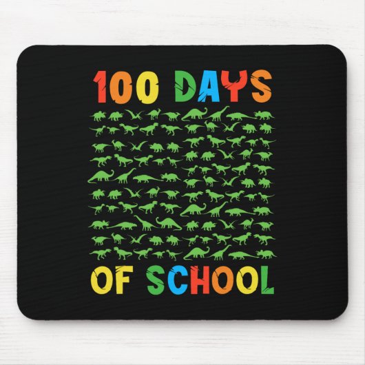学校の100日目先生キッズ100日恐竜 マウスパッド (正面)