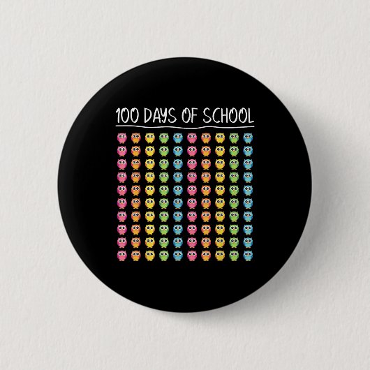 学校の100日目先生ハッピー100日のScho 缶バッジ (正面)