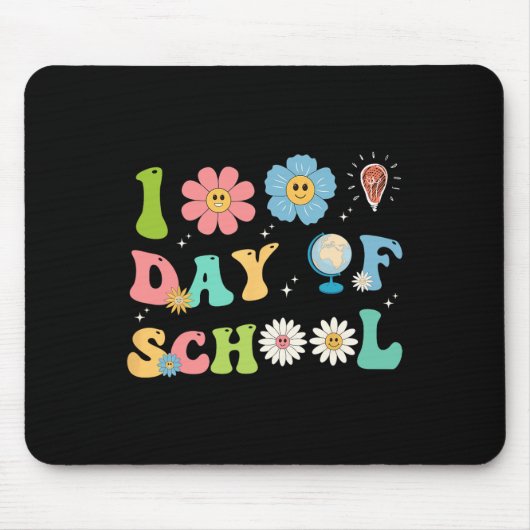 学校の100日目先生子供たち幸せ100日O マウスパッド (正面)