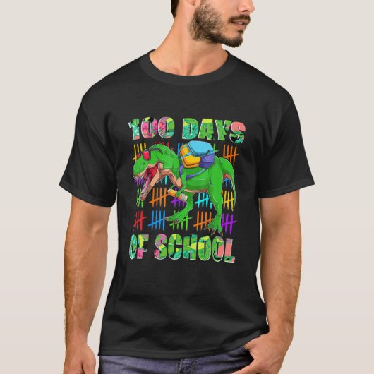 学校の100日目先生子供の子供ハッピー100ダ Tシャツ (正面)