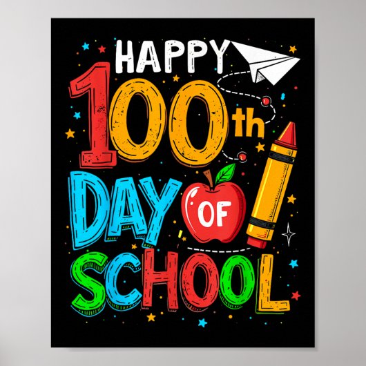 学校の100日目先生子供ハッピー100日 ポスター (正面)