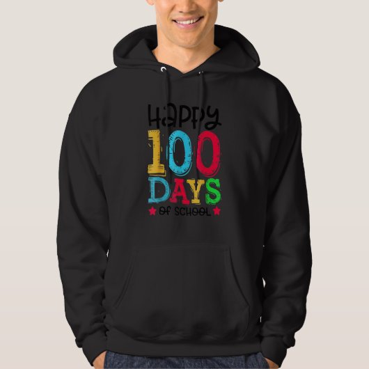 学校の100日目先生子供ハッピー100 パーカ (正面)