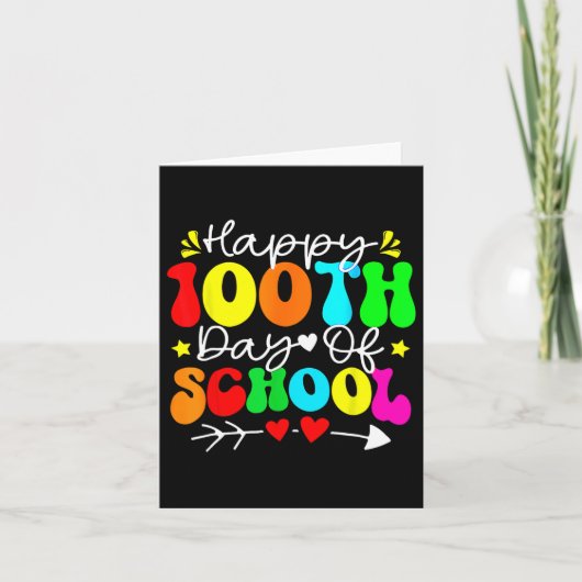 学校の100日目先生子供ハッピー100 D カード (正面)