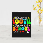 学校の100日目先生子供ハッピー100 D カード (黄色い花)