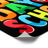 学校の100日目先生子供ハッピー100 D ポスター (角)