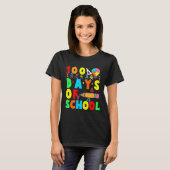 学校の100日目先生子供ハッピー100 D Tシャツ (正面フル)