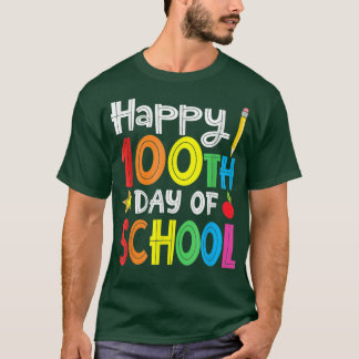 学校の100日目先生子供ハッピー100 Tシャツ