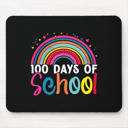 学校の100日目先生子供レトロGroovy 100 マウスパッド (正面)