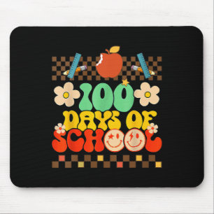 学校の100日目先生子供レトロGroovy 100 マウスパッド