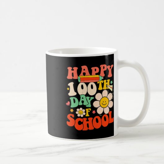 学校の100日目先生子供100日レトロGr コーヒーマグカップ (右)