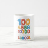 学校の100日目先生子供100日数学番号 コーヒーマグカップ (中央)