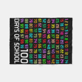 学校の100日目先生子供100日数学番号 フリースブランケット (正面(横))