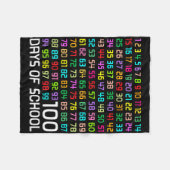 学校の100日目先生子供100日数学番号 フリースブランケット (正面(横))