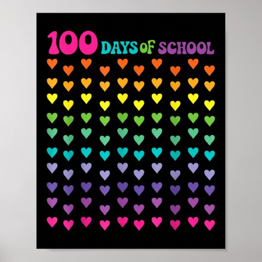 学校の100日目先生子供100日数学番号 ポスター (正面)
