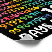 学校の100日目先生子供100日数学番号 ポスター (角)