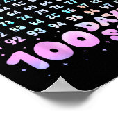 学校の100日目先生子供100日数学番号 ポスター (角)