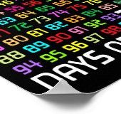 学校の100日目先生子供100日数学番号 ポスター (角)