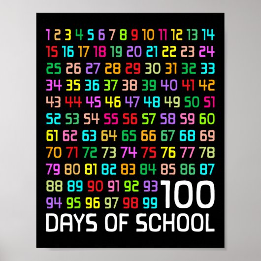 学校の100日目先生子供100日数学番号 ポスター (正面)