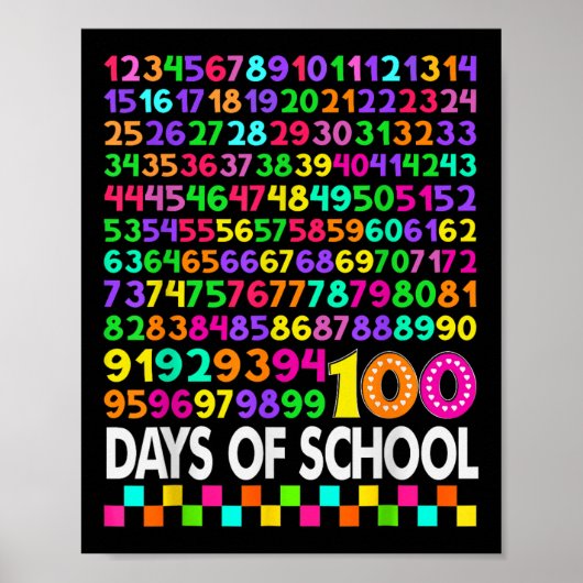 学校の100日目先生子供100日数学番号 ポスター (正面)