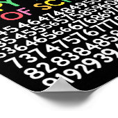 学校の100日目先生子供100日数学番号 ポスター (角)