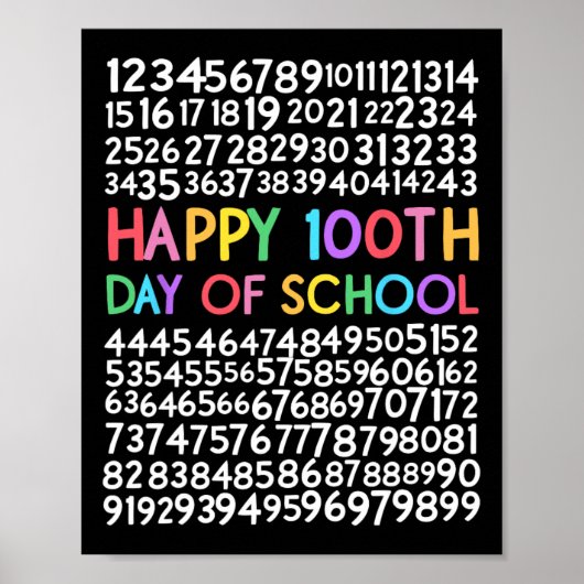 学校の100日目先生子供100日数学番号 ポスター (正面)