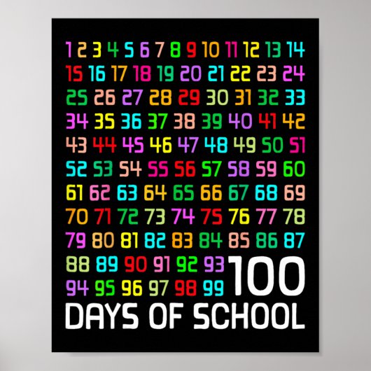 学校の100日目先生子供100日数学番号 ポスター (正面)