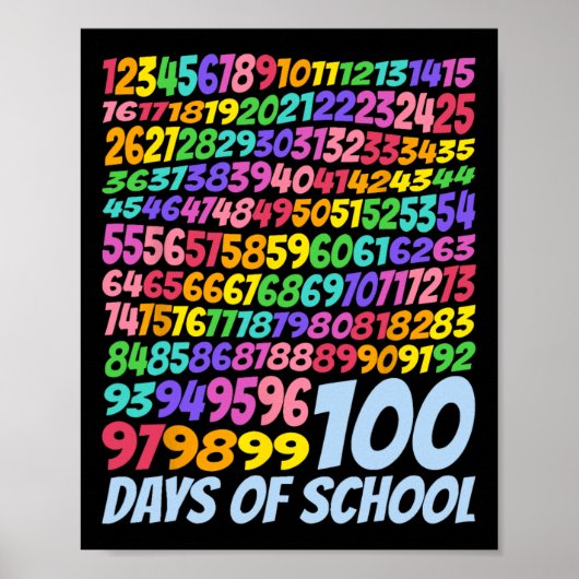 学校の100日目先生子供100日数学番号 ポスター (正面)