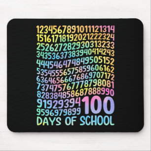 学校の100日目先生子供100日数学番号 マウスパッド