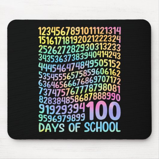 学校の100日目先生子供100日数学番号 マウスパッド (正面)