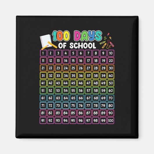 学校の100日目先生子供100日数学番号 マグネット (正面)