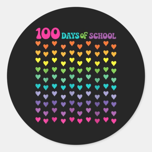学校の100日目先生子供100日数学番号 ラウンドシール (正面)