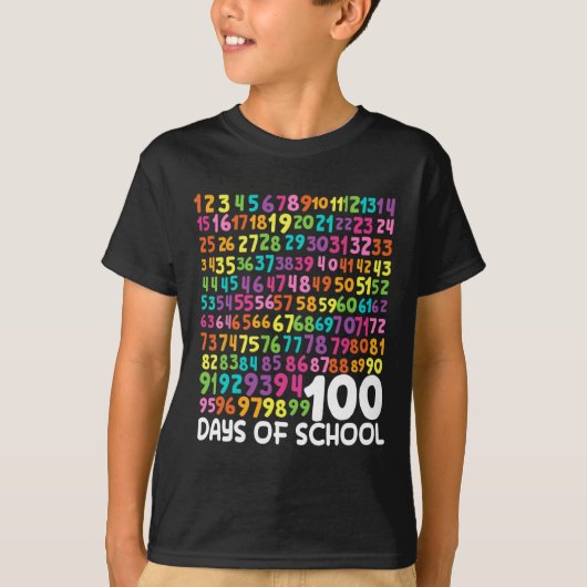 学校の100日目先生子供100日数学番号 Tシャツ (正面)