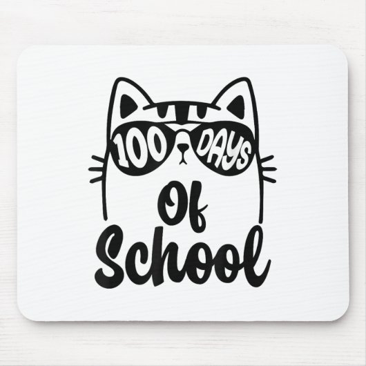 学校の100日目先生子供100日 マウスパッド (正面)