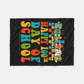 学校の100日目先生学生の子供たちGroovy Hi フリースブランケット (正面(横))