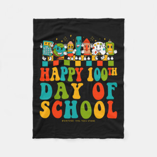 学校の100日目先生学生の子供たちGroovy Hi フリースブランケット