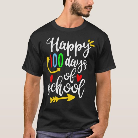 学校の100日目先生少年100女の子ボー日 Tシャツ (正面)