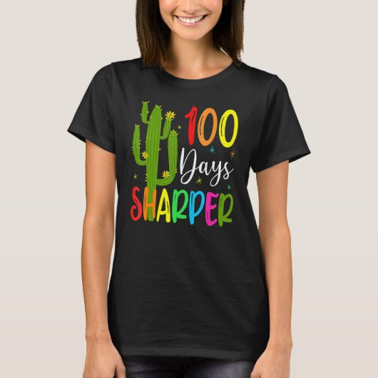 学校の100日目先生100日シャーパー法 Tシャツ (正面)