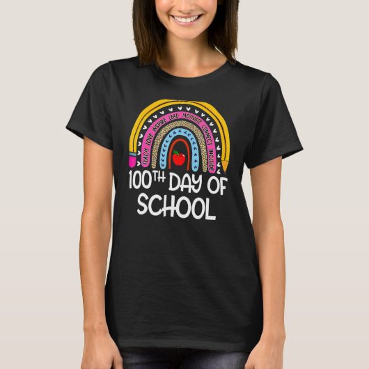 学校の100日目先生100日ボホー Tシャツ (正面)
