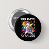 学校の100日目先生100日ユニコーン 缶バッジ (正面&裏面)
