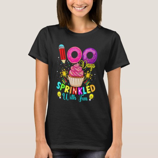 学校の100日目先生100日レオパー Tシャツ (正面)