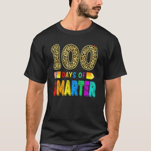 学校の100日目先生100日レオパー Tシャツ (正面)