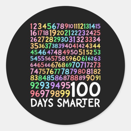 学校の100日目先生100日数数 ラウンドシール (正面)
