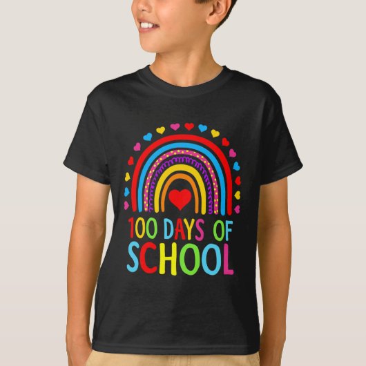 学校の100日目先生100日頭が切れる雨 Tシャツ (正面)