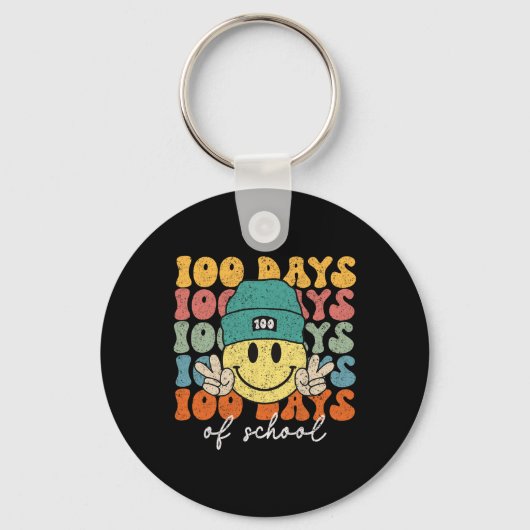 学校の100日目先生100日1 キーホルダー (正面)