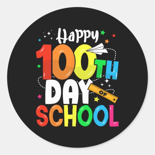 学校の100日目100学校の日 ラウンドシール (正面)