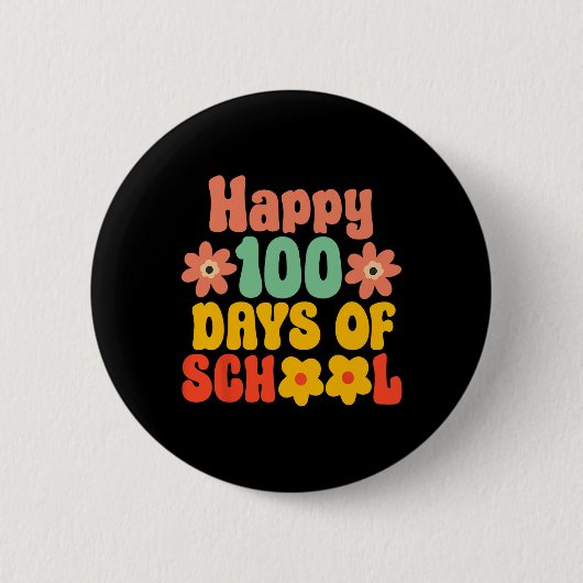 学校の100日目100学校の日 缶バッジ (正面)
